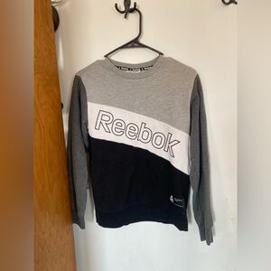 Reebok Gray and Black Colorblock Sweatshirt